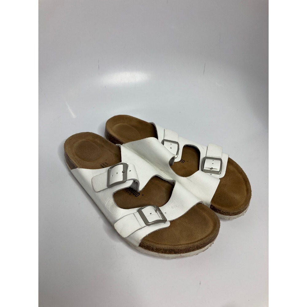 Project Cloud Slide Sandals Womens 11 White Excellent Leather Insole Buckle
